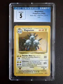 1999 Pokemon Game #9/102 Magneton Holo Unlimited Base Set CGC 5 EX - Image 1
