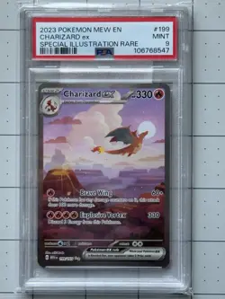 2023 POKEMON MEW EN #199 CHARIZARD EX MINT PSA 9 SPECIAL ILLUSTRATION RARE - Image 1