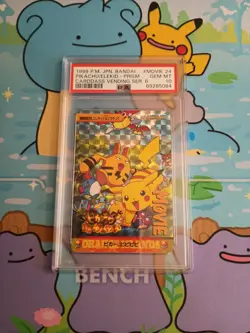 1999 Japanese Pokemon Bandai Carddass Pikachu/Elekid Prism Holo Movie 24 -PSA 10 - Image 1