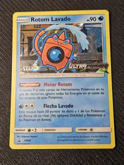 Pokemon 2017 Wash Rotom SM94 Ultra Prism Staff Stamp Promo Spanish LP - Image 1
