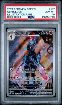 PSA 10 Ceruledge 197/191 Illustration Rare Pokemon Surging Sparks English Gem - Image 1