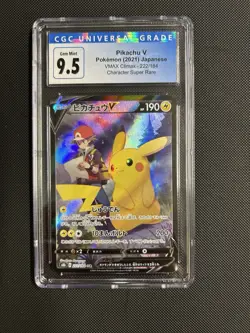 CGC Pristine 9.5 GEM MINT Japanese Pokemon 2021 Pikachu V 222/184 VMAX Climax - Image 1
