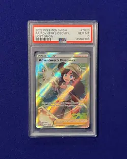 PSA 10 Adventurer's Discovery #TG23 SWSH Lost Origin 2022 Pokemon GEM MINT - Image 1