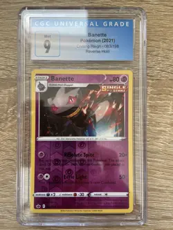 Pokemon TCG Banette 63/198 Rev Holo Chilling Reign CGC 9 Mint 2021 - Image 1