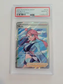 2021 POKEMON SWORD & SHIELD SHINING FATES #072 FULL ART/SKYLA PSA 10 - Image 1