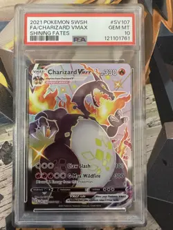2021 Pokemon Shining Fates SV107 Charizard Vmax PSA 10 121101716 Wasteland Vault - Image 1