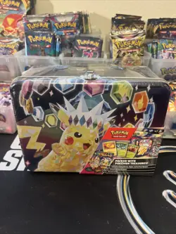 Pokemon Fall 2024 Collector Chest Tin Factory Sealed Box - With 6 Booster Packs - Image 1