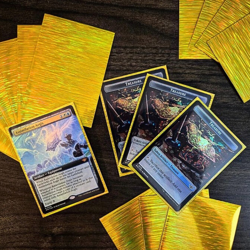 Sages Secret Gold Rain Small/Standard Card Sleeves (Pokemon, MTG, Yugioh) 100 - Image 1