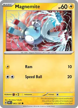 Magnemite 063/197 | Obsidian Flames | Common Non Holo | NM Pokemon Card - Image 1