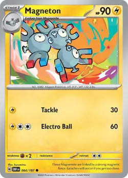 Magneton 064/197 | Obsidian Flames | Common Non Holo | NM Pokemon Card - Image 1