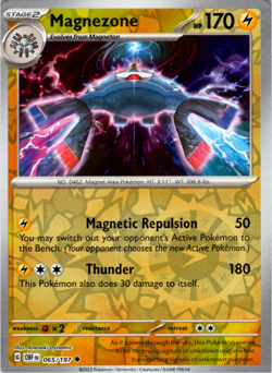 Magnezone 065/197 | Obsidian Flames | Uncommon Reverse Holo | NM Pokemon Card - Image 1