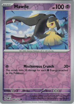 Mawile 089/197 | Obsidian Flames | Common Reverse Holo | NM Pokemon Card - Image 1