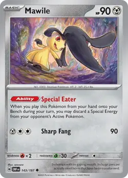 Mawile 143/197 | Obsidian Flames | Uncommon Non Holo | NM Pokemon Card - Image 1