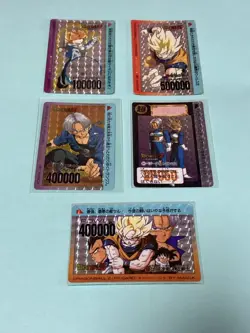 Dragon Ball Carddass 5 Piece Card Set Used - Image 1