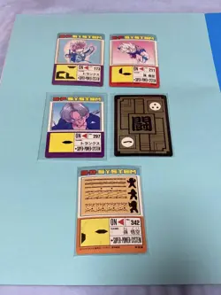 Dragon Ball Carddass 5 Piece Card Set Used - Image 2