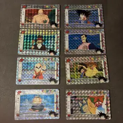 Dragon Ball TV Phone Card Set 8pcs Goku Krillin Tien 1991 Used - Image 1
