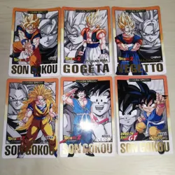 Dragon Ball Carddass Son Goku 6 Card Set foil design used - Image 1