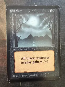 *** BETA Bad Moon *** MP-HP Played - DUTY FREE - Vintage MtG Magic - Image 1