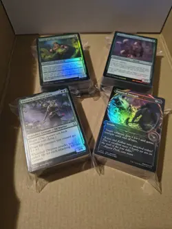 100 Green Magic the Gathering MTG Cards Lot Foils Showcase Commander Starter - Image 1