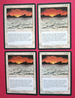 Magic the Gathering MTG Ice Age DROUGHT X 4 LP/EX U 1995 Nice! - Image 1