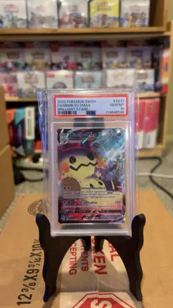 2022 POKEMON SWORD & SHIELD BRILLIANT STARS TG17 FULL ART/MIMIKYU VMAX PSA 10 - Image 1