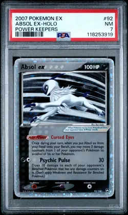 2007 POKEMON EX POWER KEEPERS #92 ABSOL EX-HOLO PSA 7 - Image 1