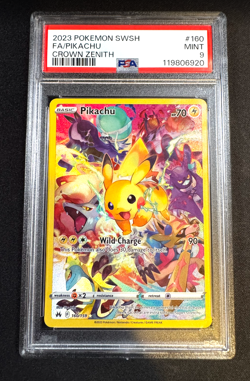 Pikachu Crown Zenith PSA 9 Mint #160 2023 Pokemon SWSH FA Pokemon Card - Image 1