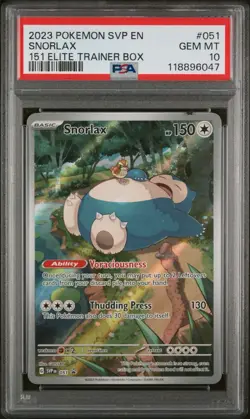 Pokemon Center Snorlax Promo Card 051-151 - PSA 10 - Image 1
