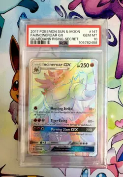 2017 POKEMON SUN & MOON GUARDIANS RISING SECRET FULL ART/INCINEROAR GX PSA 10 - Image 1