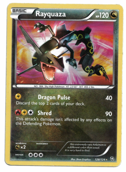 Pokemon Card: Shiny Rayquaza HOLO 128/124 B&W Dragons Exalted Secret Rare! GD - Image 1