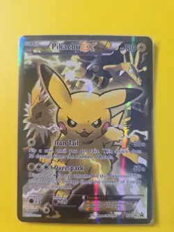 Pokemon card Pikachu EX XY124 Black Star Promo Card 2016 Ultra Rare Lp-mp - Image 1