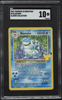 2021 Pokemon Celebrations Blastoise Classic Collection SGC 10 GEM MINT #2 - Image 2