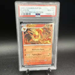 2025 Pokemon Svp En-Sv BSP Pre Poster Collection Flareon #167 PSA 10 - Image 1