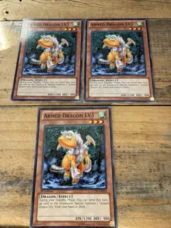 3X Armed Dragon LV3 - LCYW-EN203 x3 Yugioh Yu Gi Oh! 3 Playset Mixed LP - Image 1