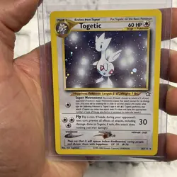 Pokemon TCG Togetic Neo Genesis Holo Card 16/111 Pokemon Rare LP/NM Vtg SWIRL - Image 1