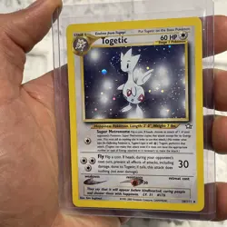 Pokemon TCG Togetic Neo Genesis Holo Card 16/111 Pokemon Rare LP/NM Vtg SWIRL - Image 2