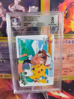 Pokemon Card Japanese Carddass Vending Anime BGS Beckett 8 Ash & Pikachu #141 - Image 1