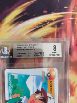 Pokemon Card Japanese Carddass Vending Anime BGS Beckett 8 Ash & Pikachu #141 - Image 4