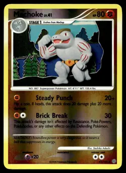 Machoke 41/100 Pokemon Card Stormfront Uncommon 80 HP Rev Holo Lightly Played DB - Image 1