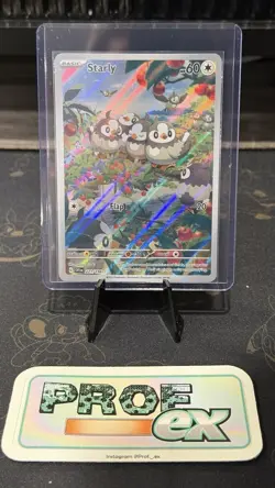 Pokemon TCG Starly Card 221/198 SV01 Scarlet & Violet Base Set Off Centered - Image 3