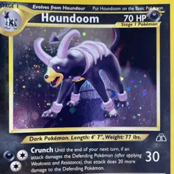 Houndoom - 4/75 Neo Discovery Unlimited Holo SWIRL Rare Pokemon - MP Card - Image 5