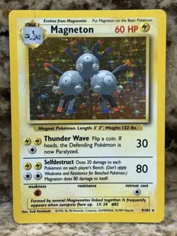 Magneton 9/102 Base Set Holo Rare 1999 Pokemon Card TCG WOTC - LP - Image 1
