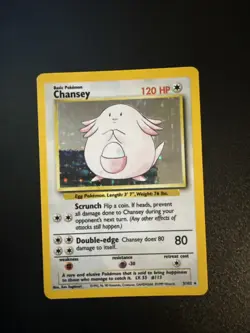 Chansey 3/102 - Holo Rare - Base Set Pokemon Card MP - Image 1