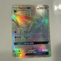 2017 Pokemon TCG Sun & Moon Espeon GX Rainbow Secret Rare Card 152/149 NM - Image 1