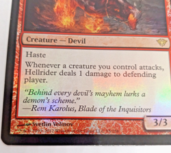 2012 Magic The Gathering Foil Card Hellrider Creature - Devil 3/3 Red Un-played - Image 5