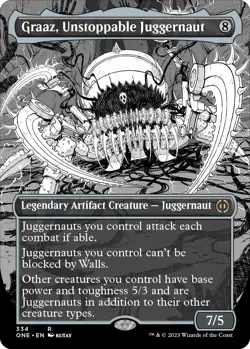 Foil - Graaz, Unstoppable Juggernaut (Borderless) - 334 / NM / English MTG - Image 1