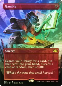 MTG Dominaria Remastered Gamble x1 Rare Borderless Red Sorcery NM/M - Image 1