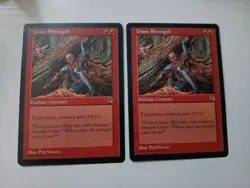 2X Giant Strength (2) NM Tempest MTG Magic the Gathering - Image 1