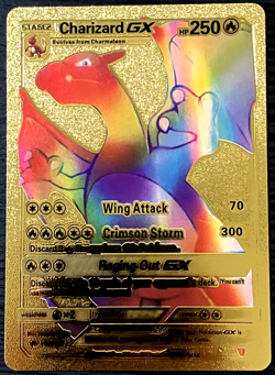 Charizard GX HP 250 Premium Gold Foil Fan Art Vinyl Textured Collector Pokemon - Image 1