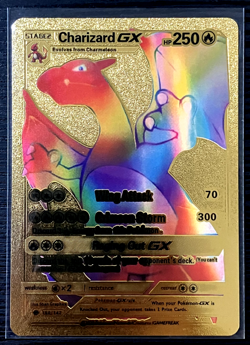 Charizard GX HP 250 Premium Gold Foil Fan Art Vinyl Textured Collector Pokemon - Image 4